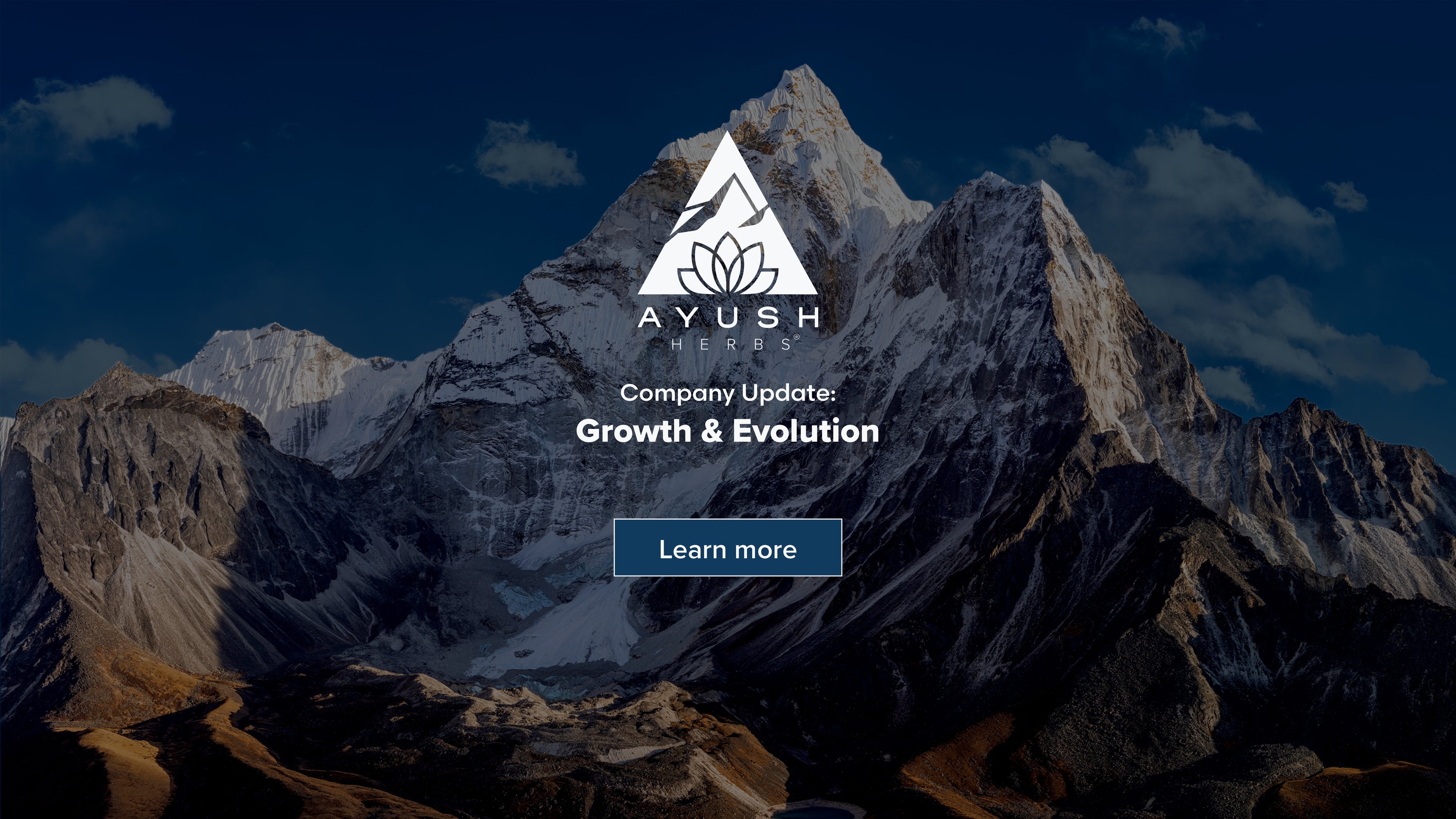 Ayush Herbs company update header.