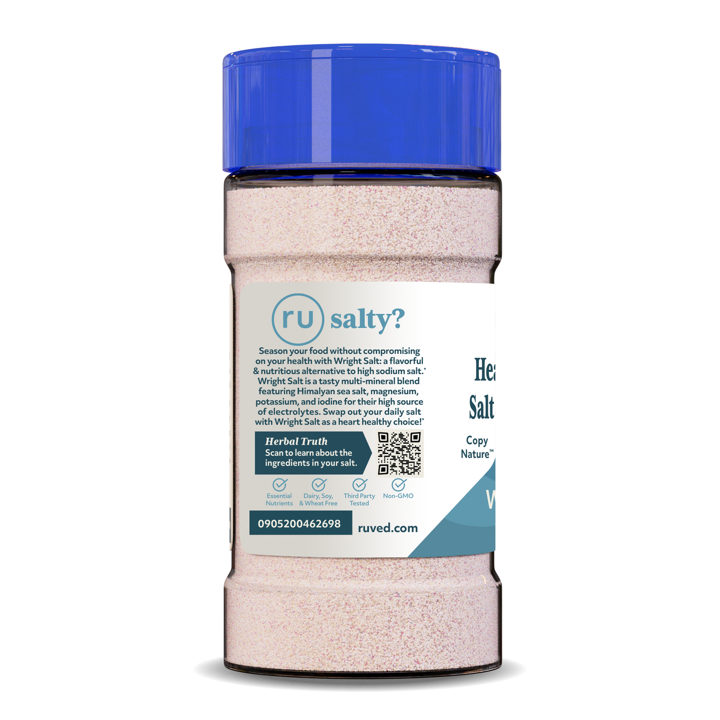 Wright Salt Bottle right side by ruved herbal supplements and ayush herbs