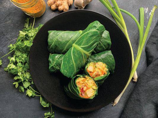 Curry Chicken Collard Green Wrap