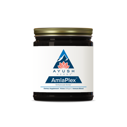 Amlaplex jar bottle front by Ayush herbs herbal supplements