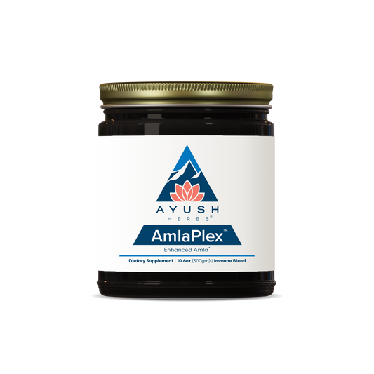 Amlaplex jar bottle front by Ayush herbs herbal supplements