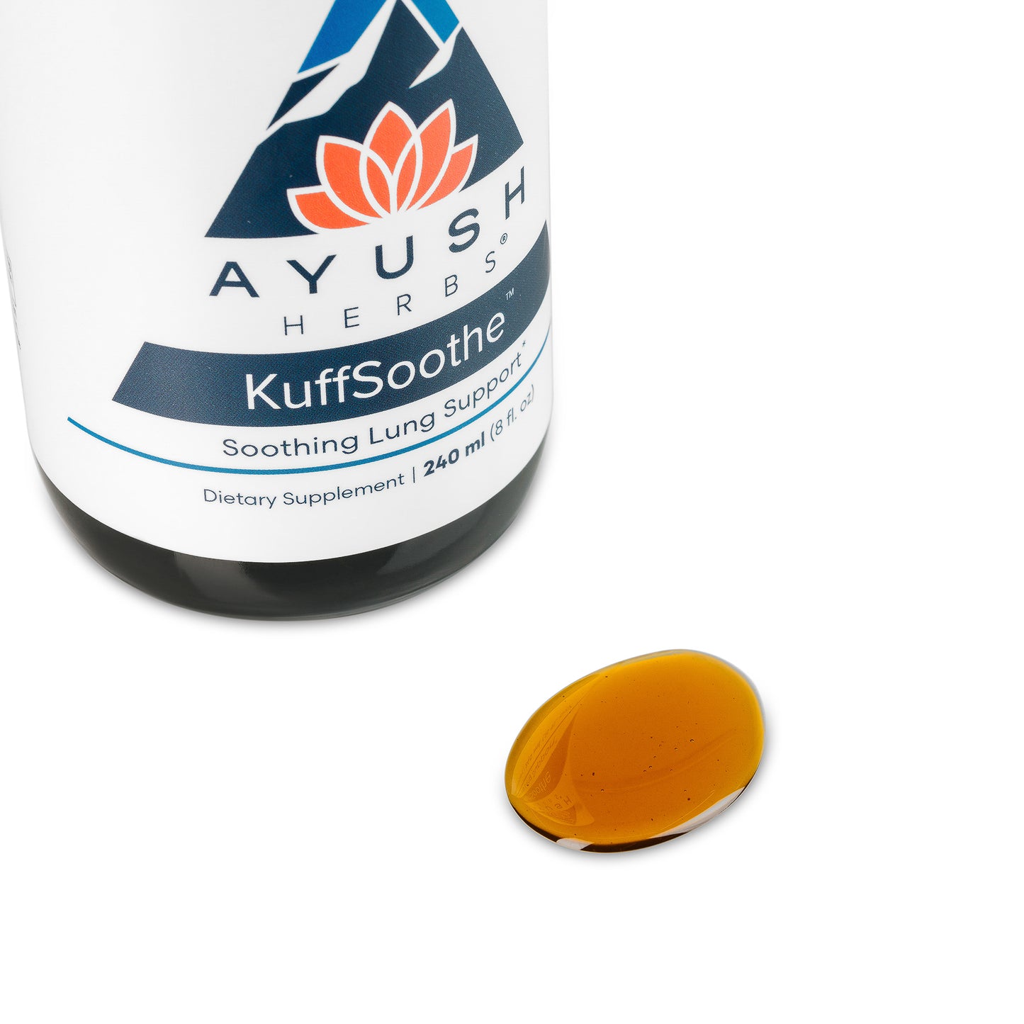 Kuffsoothe Bottle with syrup drop by Ayush herbs herbal supplements