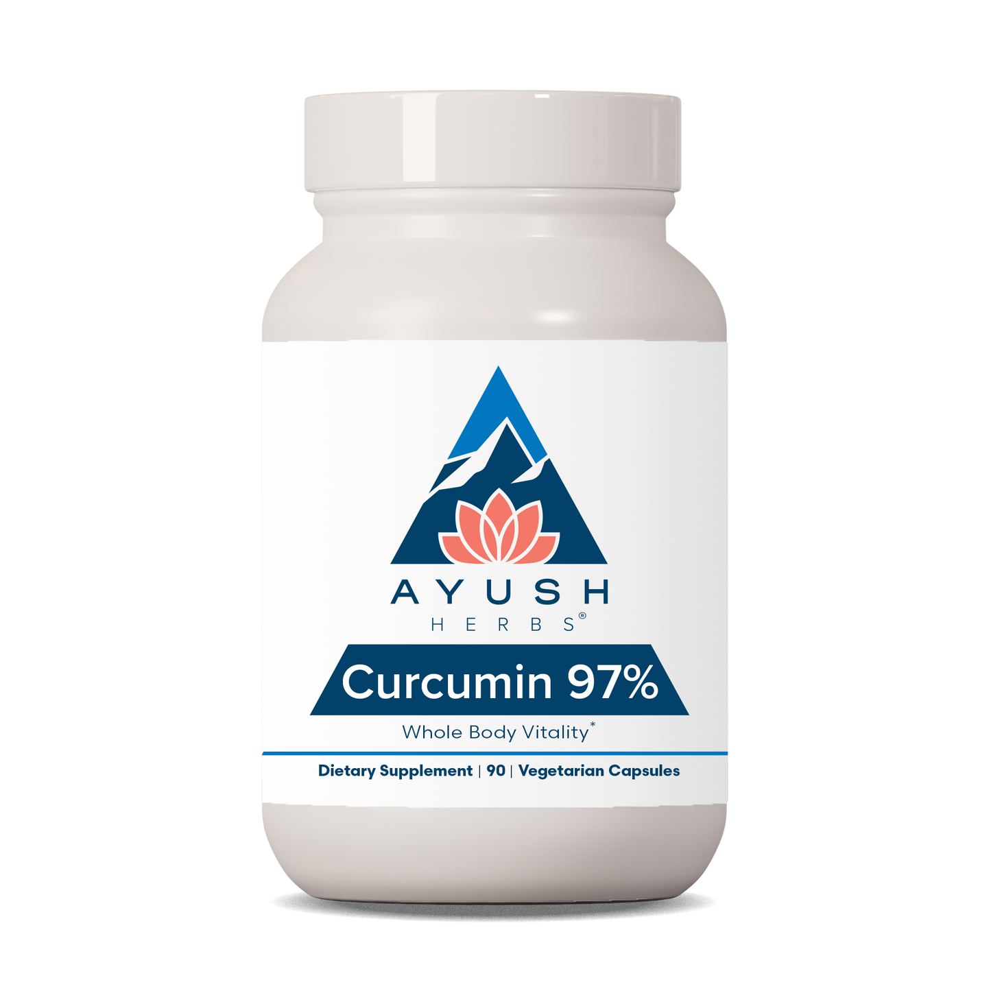 Curcumin 97 Bottle front by Ayush herbs herbal supplements