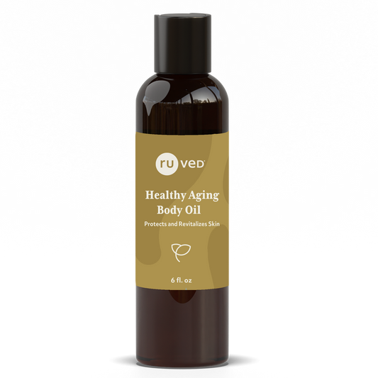 healthy aging body Oil infused with antioxidant-rich amla and brahmi by ruved herbal supplements and ayush herbs