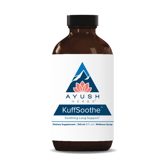 Kuffsoothe Bottle front by Ayush herbs herbal supplements